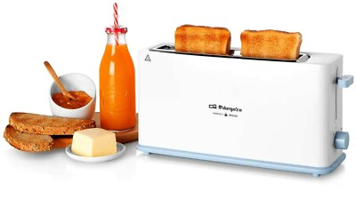 Orbegozo TO 4014 Retro Toaster Langschlitz 850W 7 Stufen Brotaufsatz White Blau