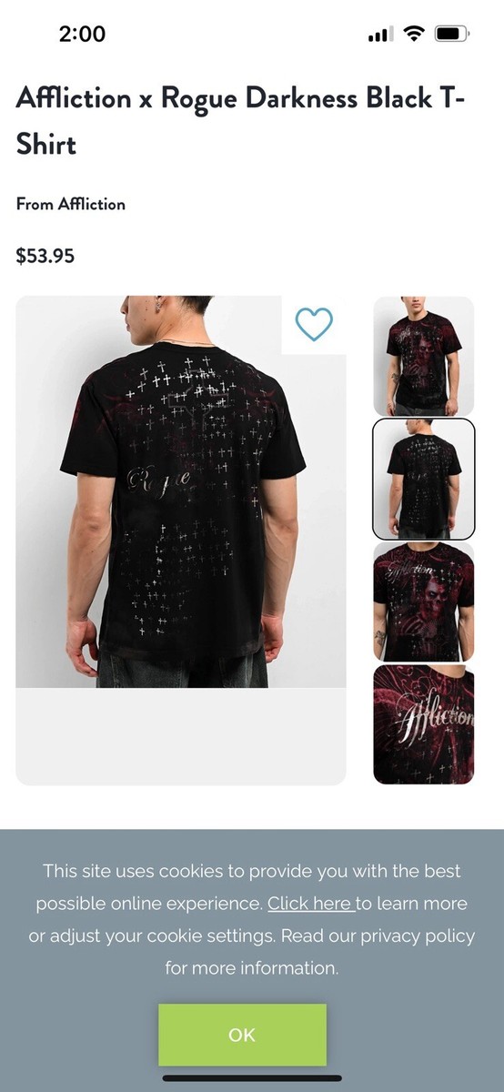 Affliction Rogue. Darkness black T-shirt new S S/s | eBay