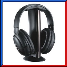 CUFFIE CUFFIA WIRELESS PER TV PC LAPTOP MP3 SENZA FILI CON MICROFONO RADIO FM 