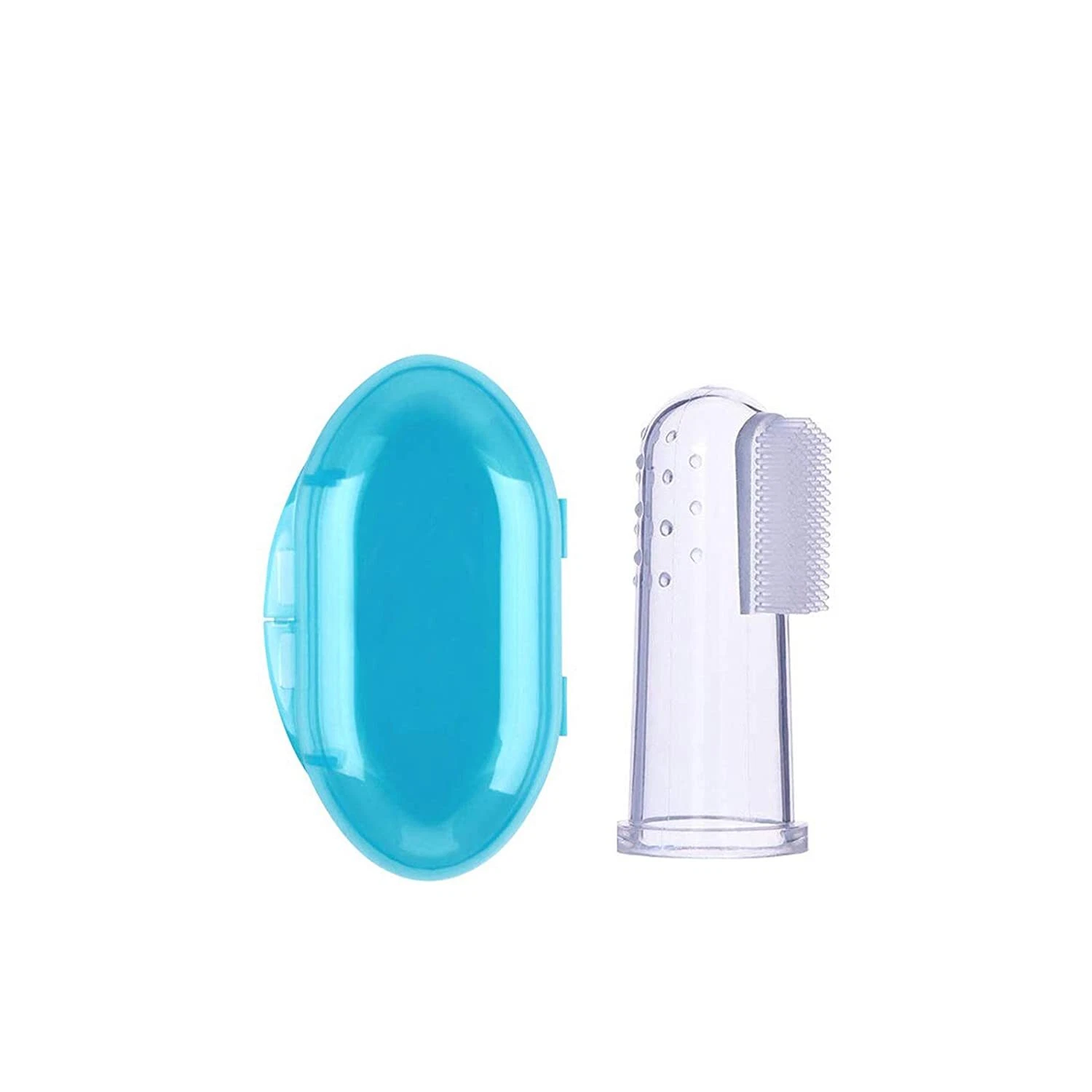 Transparent Silicone Finger Brush Tongue Cleaner for Baby Teething, (Pack of 4)
