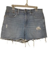 Madewell High Rise Cut Off Denim Shorts Women s 29 Blue Distressed