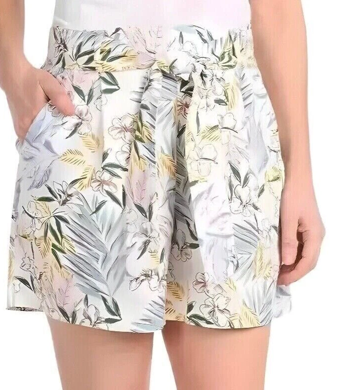 Corbata corta Dalia para dama mezcla de lino delantera, color blanco roto combo, talla L Foto 2 de 4