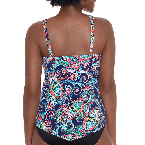 Trimshaper Paisley Tankini Swimsuit Top Size 8 Msrp $54.00 New Ink Blue |  eBay