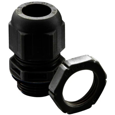 WISKA 100 x 20 mm Black Waterproof IP68 Compression Cable Stuffing Gland & Locknut M20