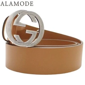 Ceinture GUCCI Gucci à boucle G imbriquée en thé marron authentique