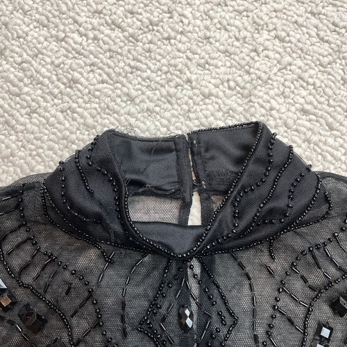 Boohoo Shift Dress Womens 6 Black Sleeveless Sheer Shell Sleeveless Polyester - Picture 8 of 12