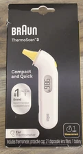 NEW Braun ThermoScan 3 Ear Thermometer 3030 Infants, Kids Adults IRT3030 Yellow