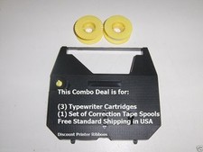Panasonic KXR350 3 Pack Typewriter Ribbon Cartridge + Correction Tape Value Pack thumbnail