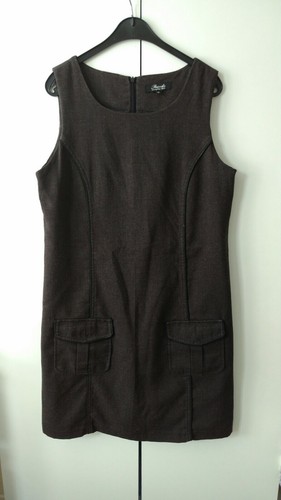 Brown Peacocks Dress W/ Pockets Sheath 
