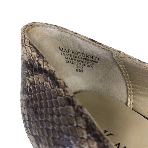 Anne Klein Womens Size 8 M Heels Peep Toe Classic Brown Snakeskin Print Leather - Picture 8 of 8