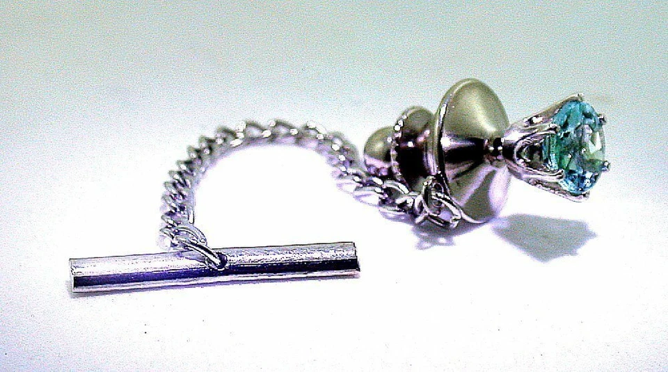 Gema de piedras preciosas de apatita azul natural redonda de 6 mm de plata de ley ESTT242 Foto 2 de 2