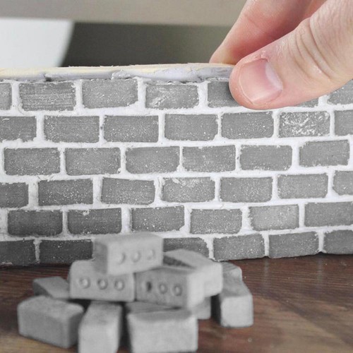 Чертеж для дома из маленьких кирпичиков 32Pc цемент шлак кирпич построить свой собственный крошечные стены мини-красный 