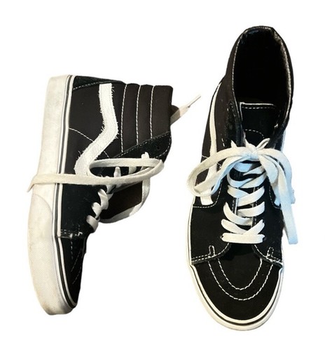 Vans Classic High Tops, Black with White Contrast, Size Women’s 7.5 - Picture 2 of 9