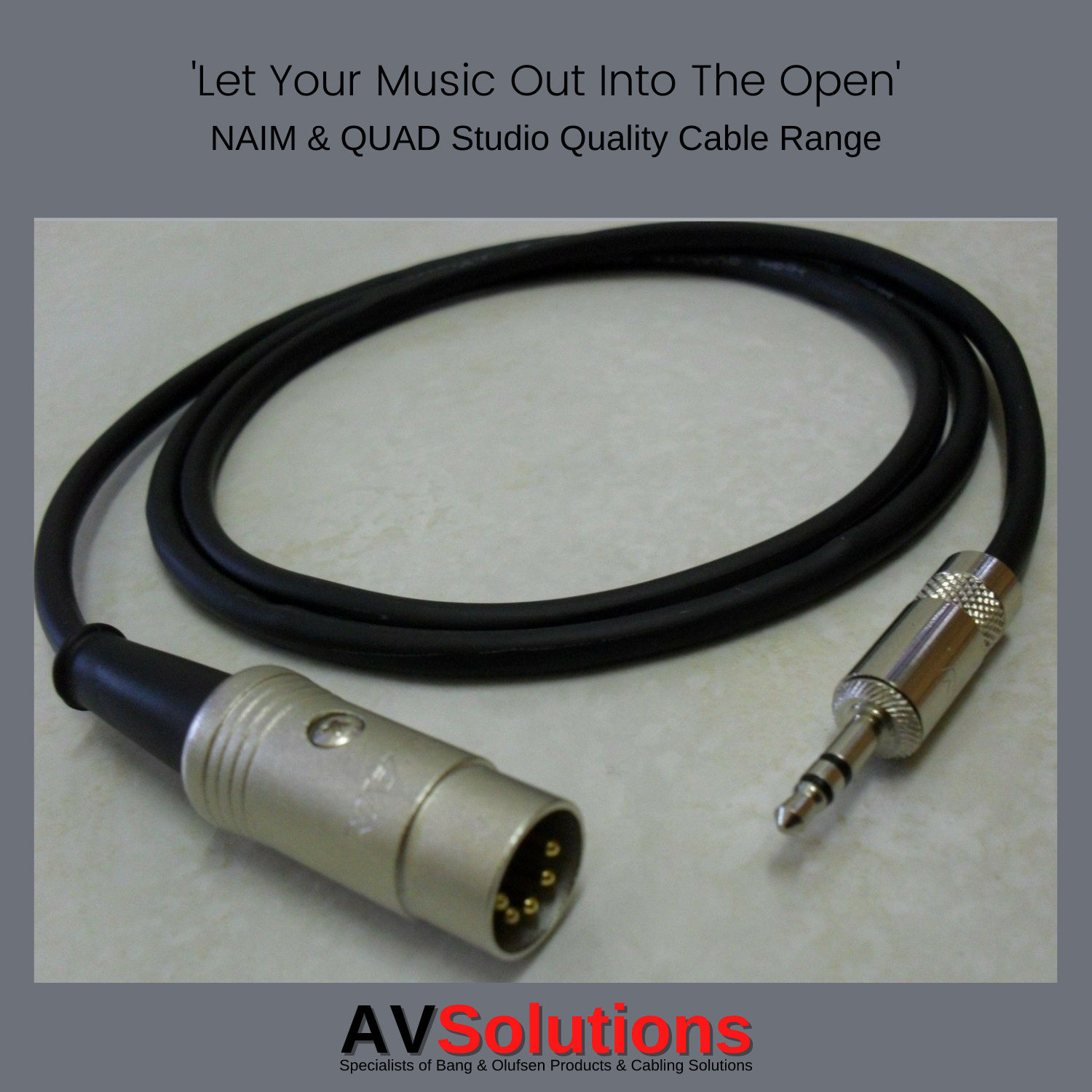 0.75 Mtr. - iPod/iPhone/iPad/MP3/PC/TV to Naim/Quad AUX Cable (Studio Quality)