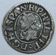 1613 BARCELONA 1/2 CROAT COB PHILIP III SPANISH SILVER COLONIAL ERA 1600s