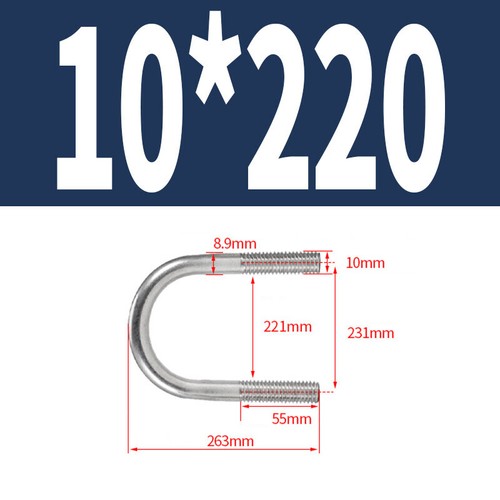 Staffa tonda in acciaio DIN 3570 forma A - acciaio inox V2A con filettatura - staffa a U staffa per tubi - Foto 41 di 53