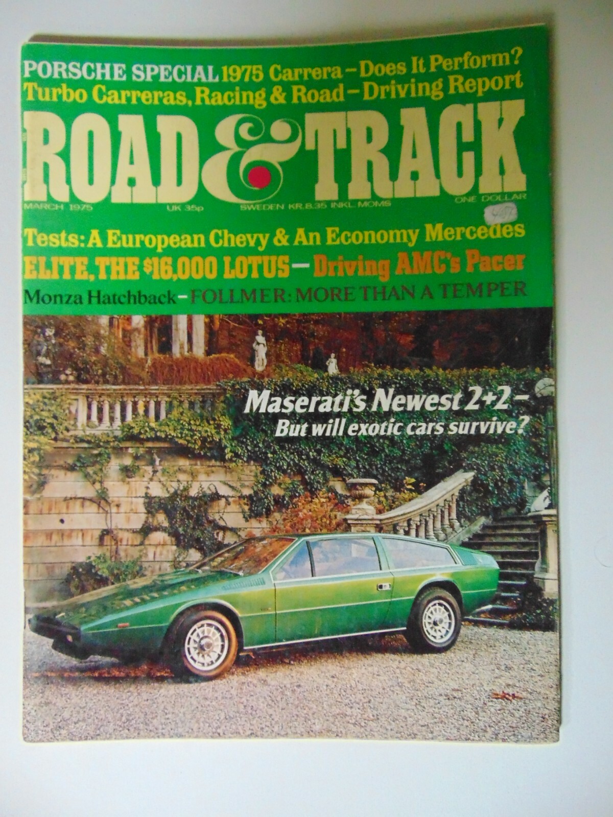 ROAD & TRACK Magazine March 1975 Maserati
