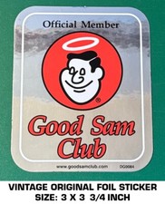 GOOD SAM CLUB OFFICIAL MEMBER - VINTAGE ORIGINAL FOIL DECAL STICKER