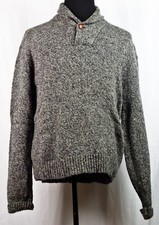 Royal North Mills Outfitters Gray Wool Blend Shawl Collar Sweater XL Made in USA