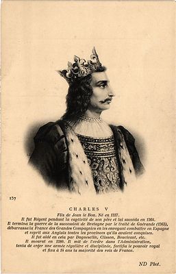 Old postcard Charles V, son of Jean le Bon Royalty Nobelty (314481)