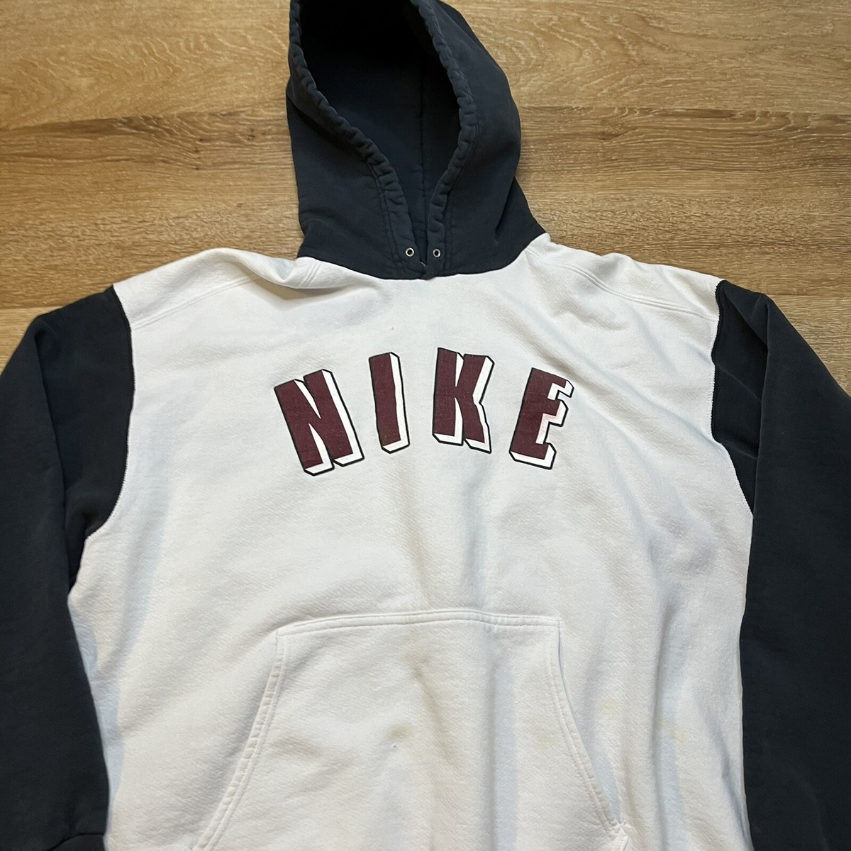 Vintage Nike Hoodie Two Tone Sz XL No Swoosh Made In USA 80s Vintage Nike Hoodie Two Tone Sz XL No Swoosh Made In USA 80s