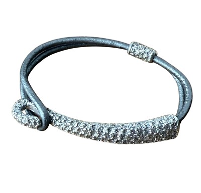 KMO Paris Jewel Silver Glitter Textured Bangle Bracelet