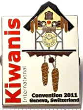 Kiwanis International Convention 2011 Geneva Switzerland Cuckoo Clock Lapel Pin