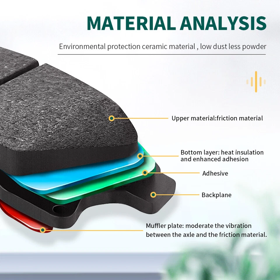 Pastillas de freno delanteras y traseras de cerámica para Honda Civic 2016 2017 2018 2019 2020 2021 Foto 4 de 4