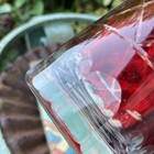 Vintage. Red Bohemian Crystal  Art Deco glass Cocktail Shaker Set Strainer 10.5” — photo 5