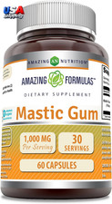 Mastic Gum 1000 mg Dietary Supplement 60 Capsules Non-GMO Gluten-Free