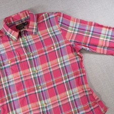 Polo Ralph Lauren Men's XL Custom Fit Plaid Button Down Shirt Pink Multi