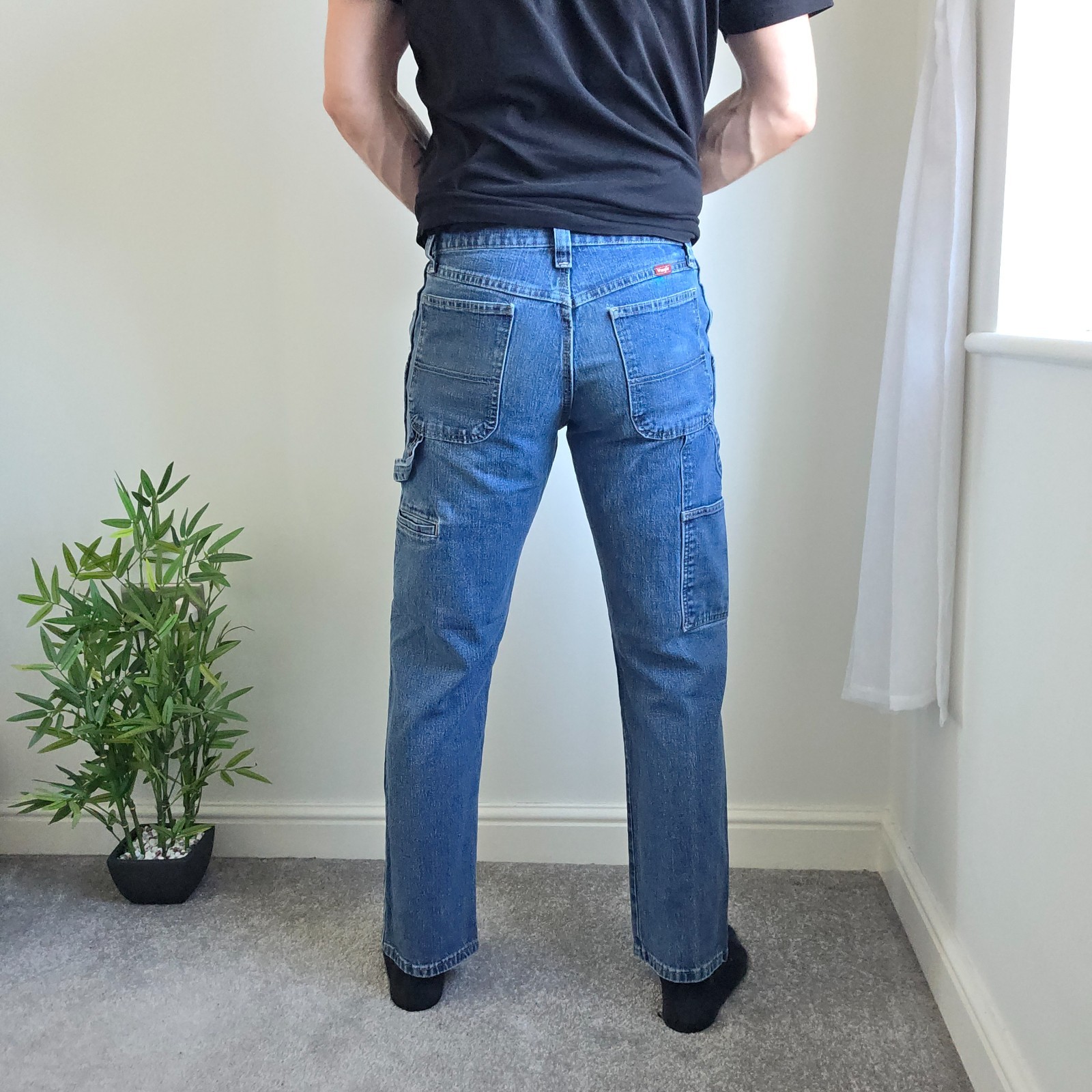 Wrangler Carpenter Jeans W30 L32 Blue Distressed Workwear Utility Men's image 2