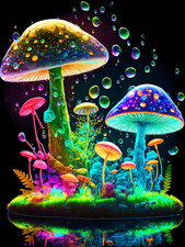 Mushroom Diamond Art Painting Kits for Adults - 5D round Full Drill Diamond Pain