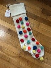 NWT Pottery Barn Kids POM POM MERRY  BRIGHT Christmas Stocking NO MONOGRAM NAME