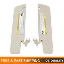 Driver Passenger Side For Tesla Model S 2012-20 Front Pair Beige Sunvisors