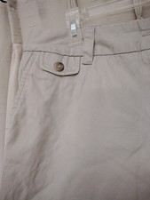 Lands' End Women's Chino Shorts Tan Size 14 100 Cotton Slash Pockets Classic