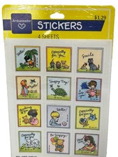 Vtg Hallmark Stickers Joan Walsh Anglund Friend Greetings Animals NEW 4 Sheets