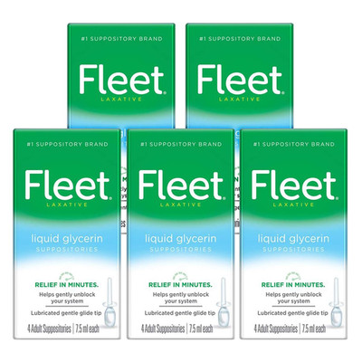 Fleet Liquid Glycerin Suppositories 4 Bottles X 7.5 Ml Pack Of 5