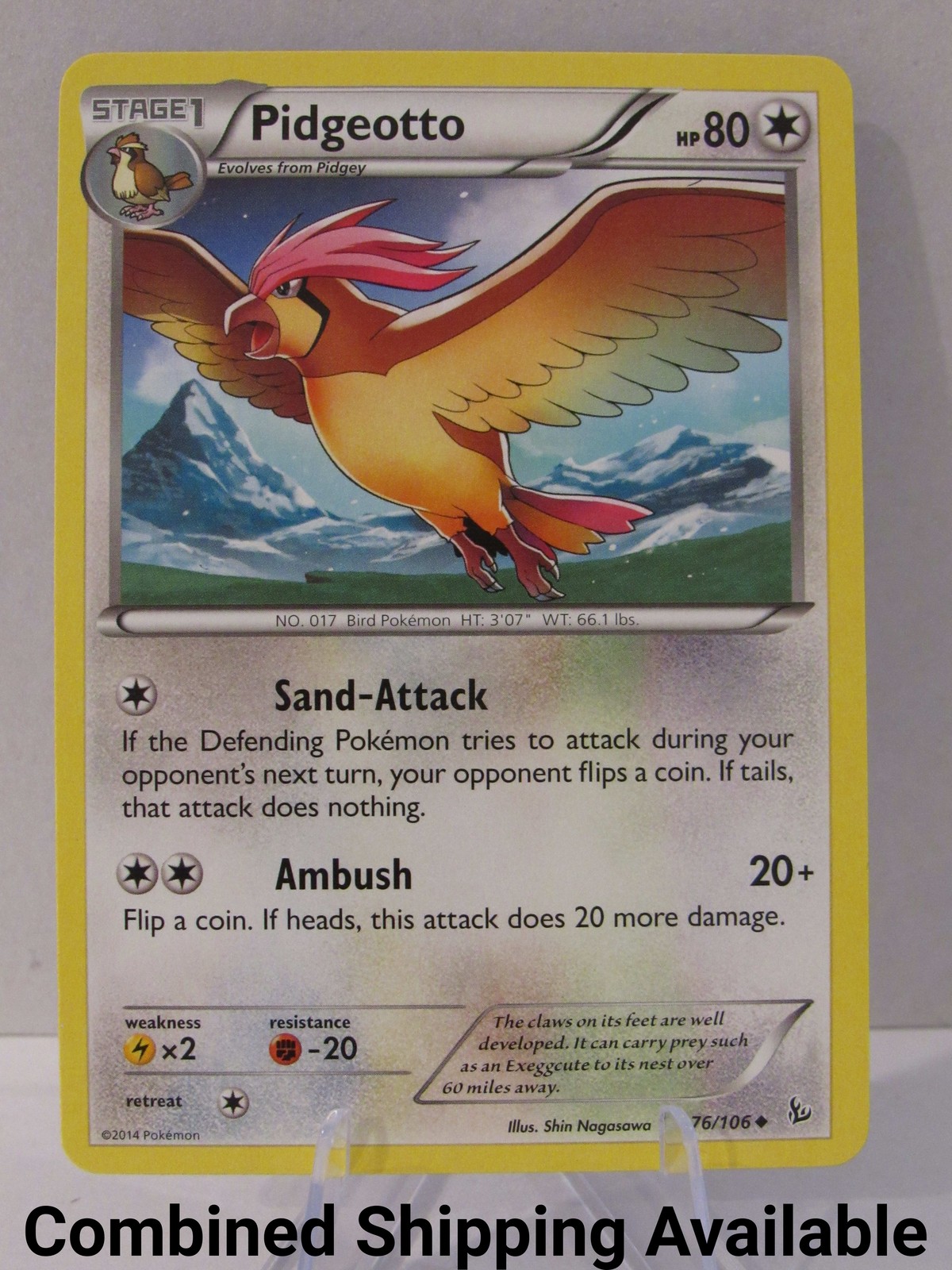 Pidgeotto 76/106 XY - Flashfire NM English 17509
