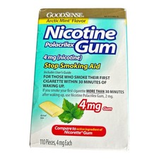 GoodSense Nicotine Polacrilex Gum Mint Flavor 4 mg 110 Count New Exp. 08/2027