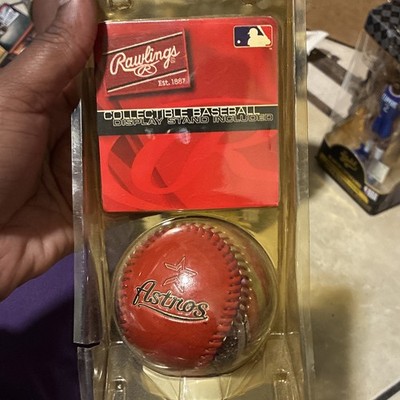 Rawlings Houston Astros MLB Baseball Red Collectible Ball w/ Display Stand