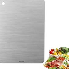 Schneidebrett Edelstahl Titan doppelseitig Lebensmittel geeignet Fleisch Obst...