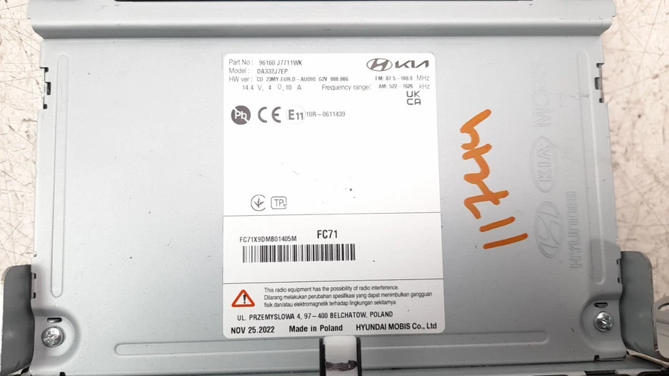 96160J7711WK SISTEMA AUDIO / RADIO CD / 1354307 PARA KIA CEED CONCEPT - Imagen 4 de 4