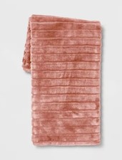 Threshold 50" x 60" Textured Faux Fur Reversible Throw Blanket