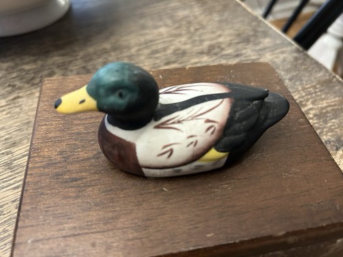 Vintage Mallard Duck Wooden Box Card Holder 2 Decks 1983 Sealed Cards - Bild 2 von 5