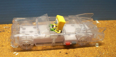SpongeBob Barnacle Boy Clear Invisible Car Boatmobile With Sound Lights 9'' RARE!