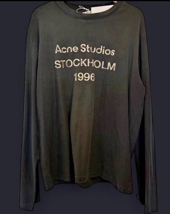 トップス Acne Studios STOCKHOLM 1996 long sleeve Acne Studios Stockholm Logo Long Sleeve T-shirt - White