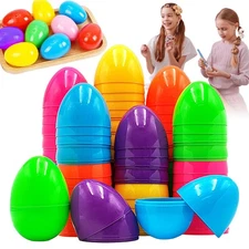 Easter Eggs Empty 50 Pcs Fillable Colorful Bright Fake Eggs Shell Toys 