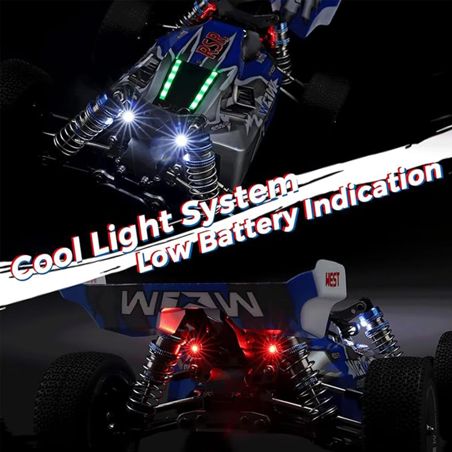 WLtoys 144011 1/14 Fast RC Car,Max 43 MPH Off-Road Remote Control Car with Light