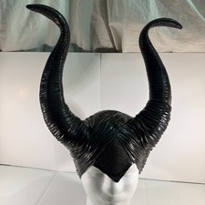 Maleficent Horns Head Mask Costume Halloween Hat w/ Foam Horns Cosplay Adults